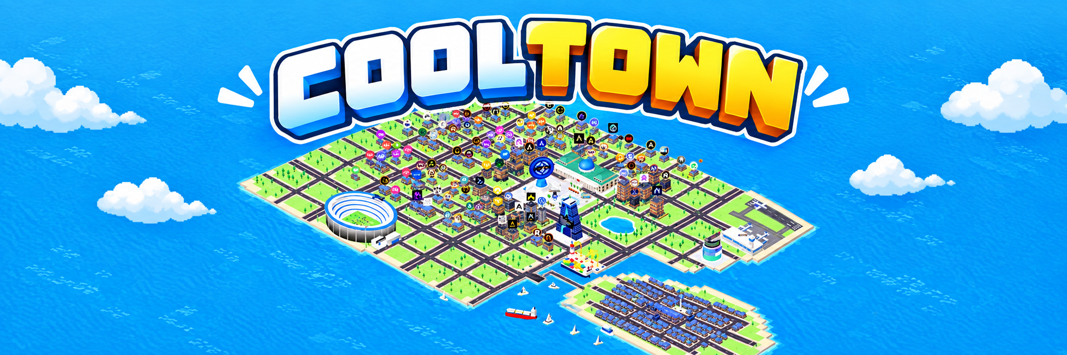 CoolTown banner over the city